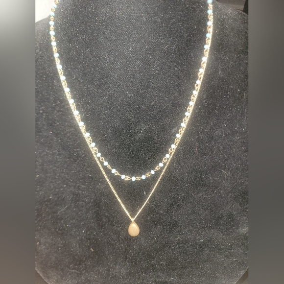NWT Park Lane Paradigm Gold and Blue Layered Necklace - Picture 9 of 10